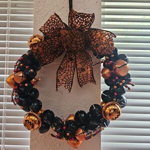 Halloween Holiday Themed Wreath with Bow